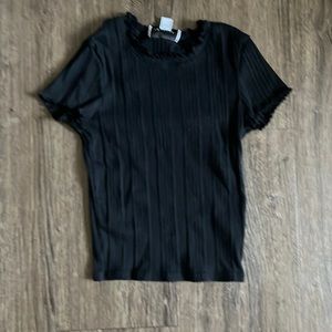 Ruffled Black Tank Top